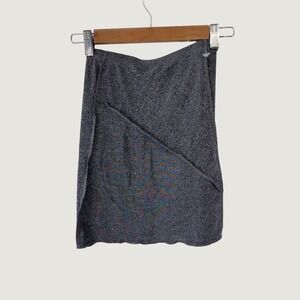 Lambert Metallic Mini Skirt Small Silver Glitter Party Glam Night Out‎